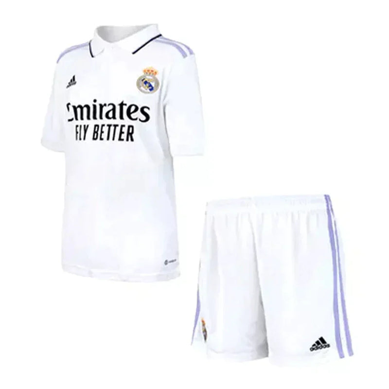 Conjunto Infantil Real Madrid Home 22/23 - Branco